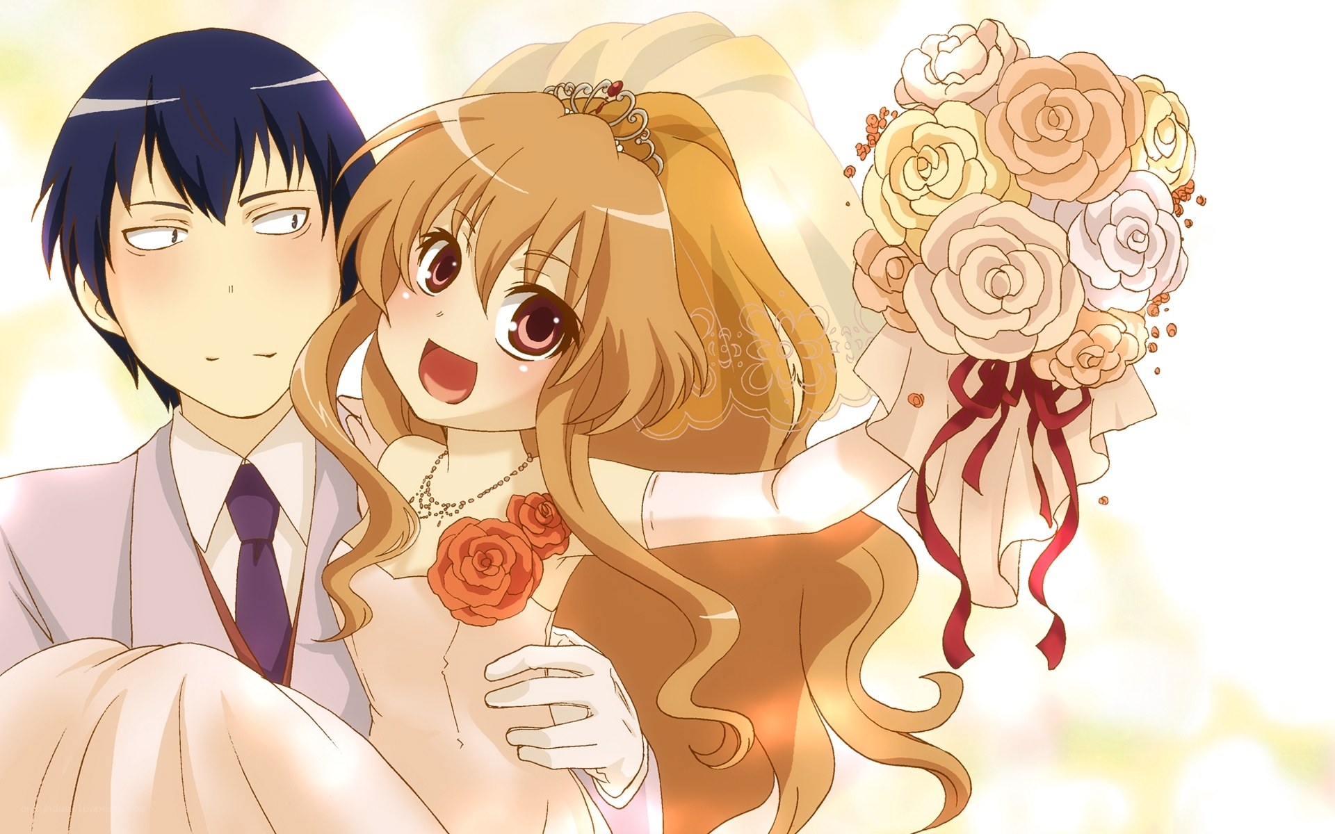 anime wedding couple