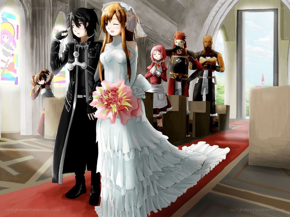 Anime wedding scene