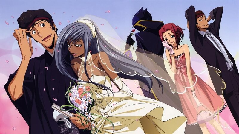 Anime Wedding Scene — White, Celebratory