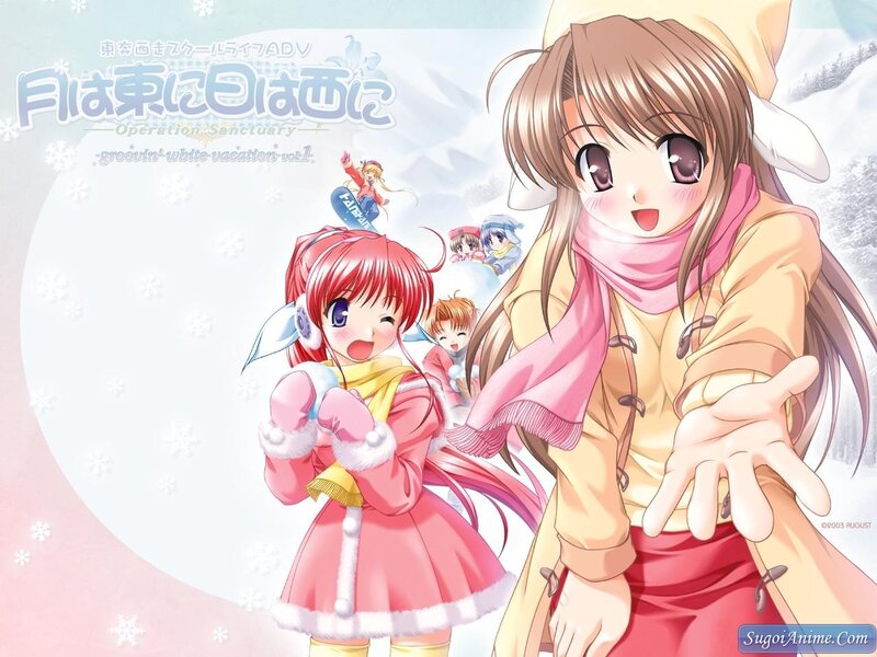 Anime winter vacation scene
