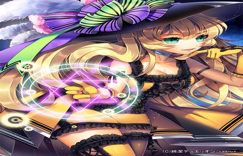 Anime Witch Casting Spell — Purple