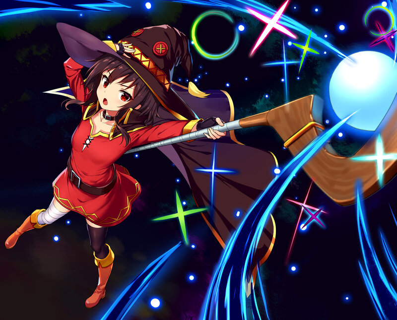 Anime Witch Casting Spell — Red