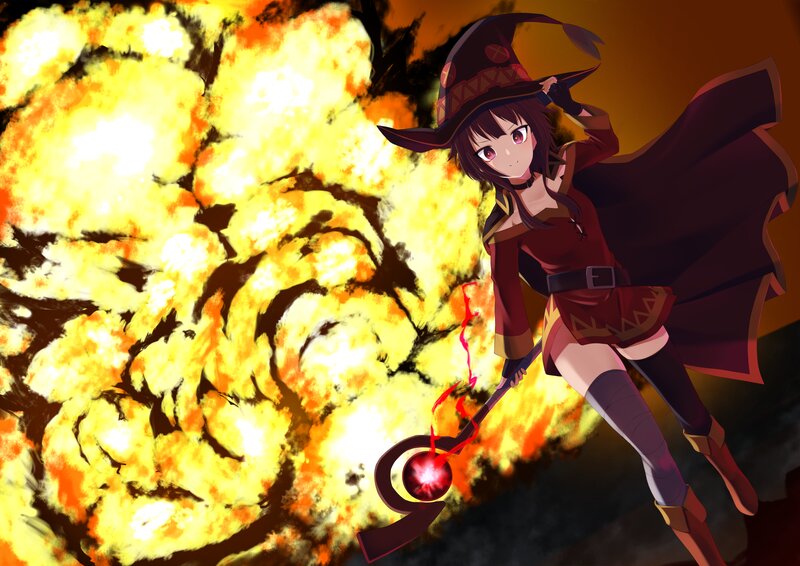 Anime Witch Casting Spell — Yellow