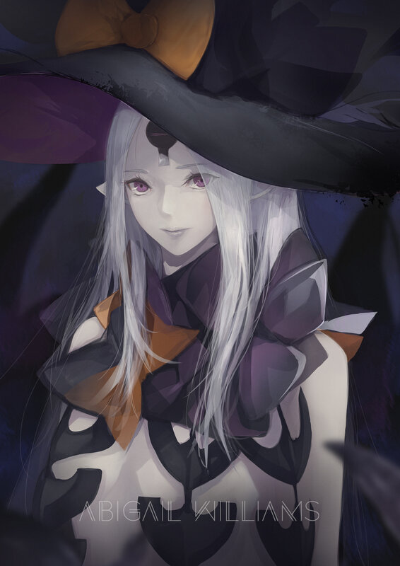 Anime Witch Character — Black, Dramatic, Night