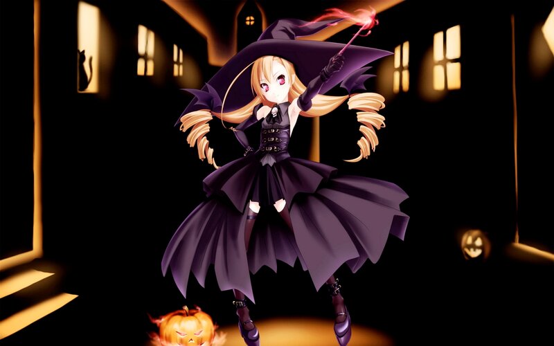 Anime Witch Character — Black, Dramatic