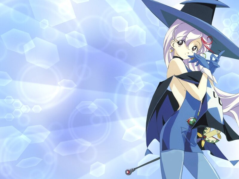 Anime Witch Character — Blue, Calm, Hat, Staff
