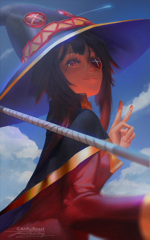 Anime Witch Character — Blue, Dramatic