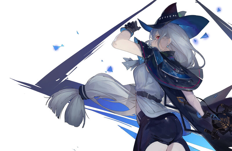 Anime Witch Character — Blue, Dynamic