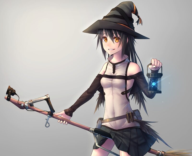 Anime Witch Character — Gray, Calm