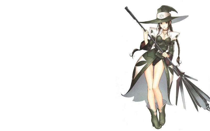 Anime Witch Character — Green, Dramatic
