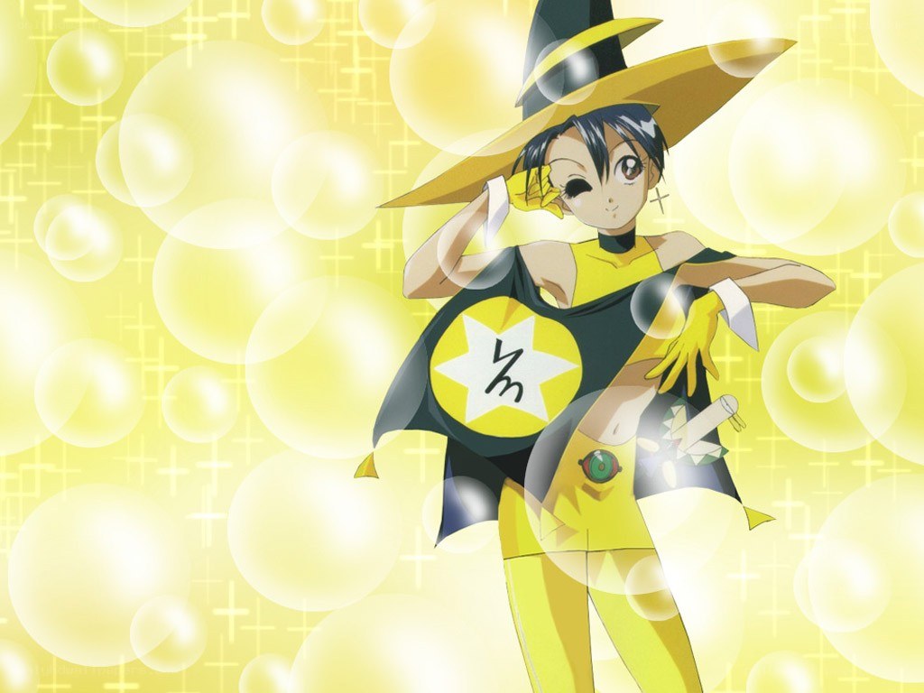 anime witch character in yellow