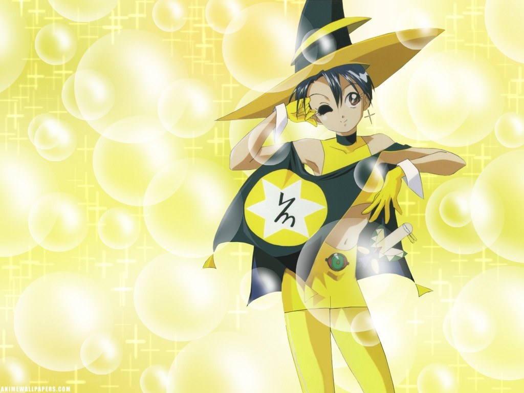 anime witch character in yellow
