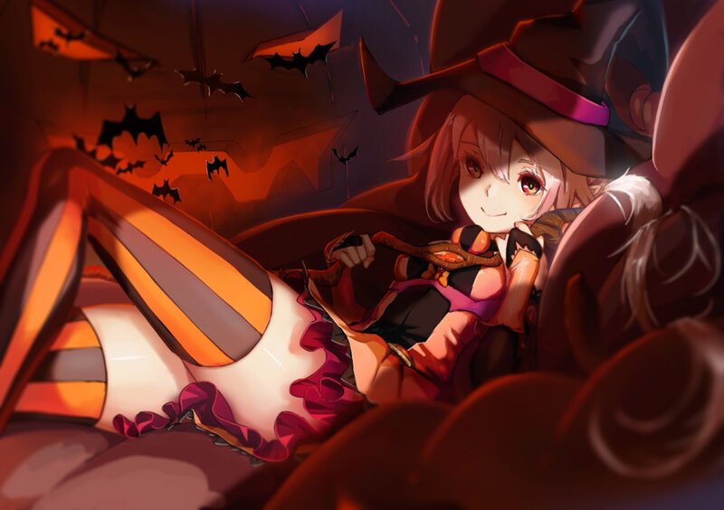 Anime Witch Character — Orange, Playful