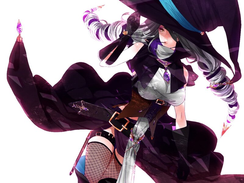 Anime Witch Character — Purple, Dramatic, Digital Art, Magic Staff