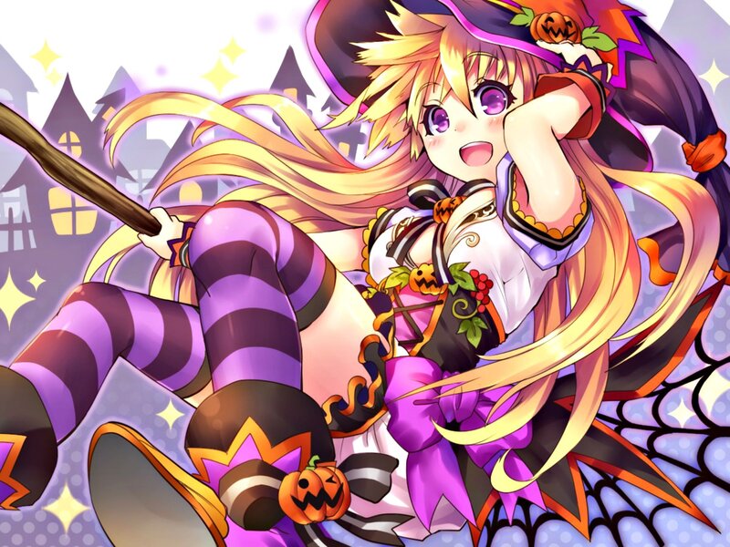 Anime Witch Character — Purple, Festive, Night