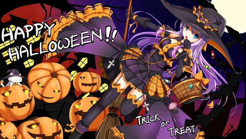 Anime Witch Character — Purple, Festive