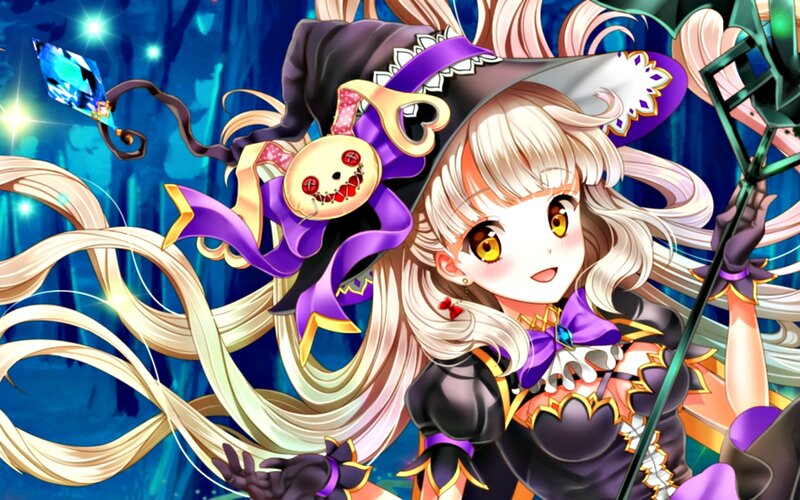 Anime Witch Character — Purple, Playful, Night