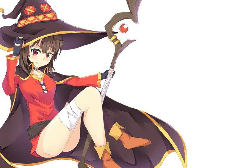 Anime Witch Character — Purple, Playful, Witch Hat, Staff