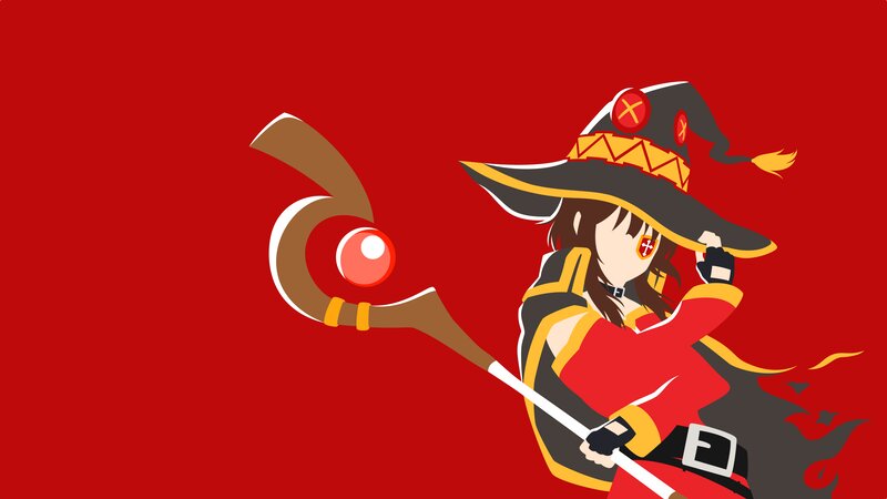 Anime Witch Character — Red, Dramatic, Digital Art
