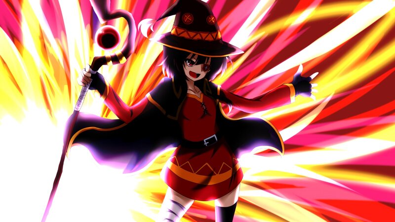 Anime Witch Character — Red, Dramatic