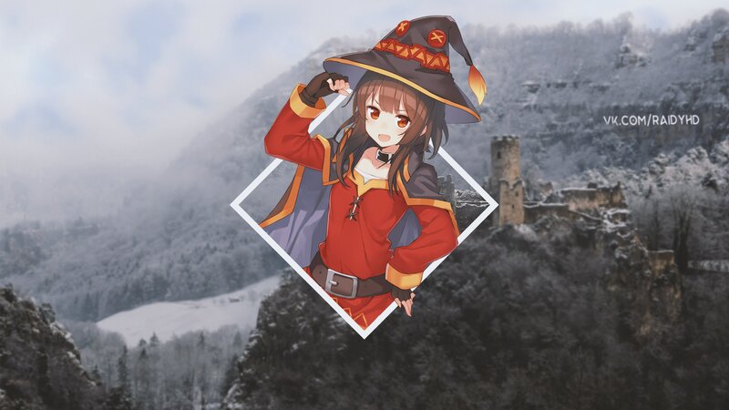 Anime Witch Character — Red, Dramatic, Winter