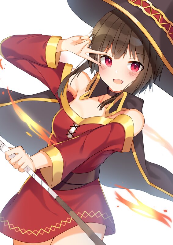 Anime Witch Character — Red, Energetic