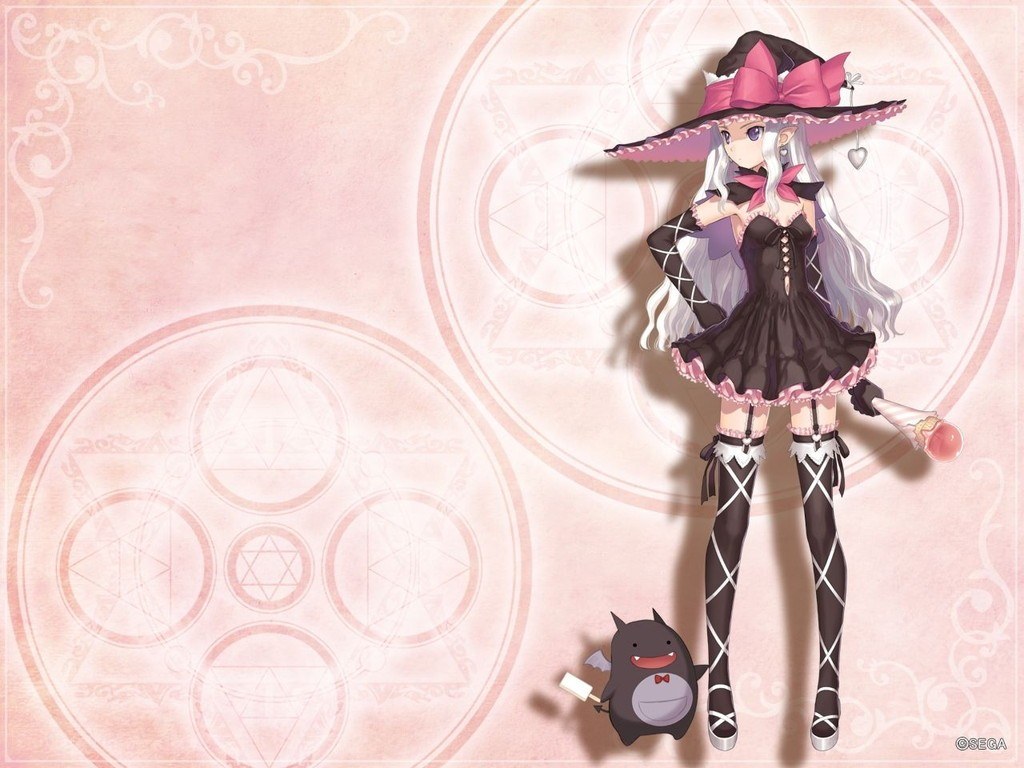 anime witch character with pet