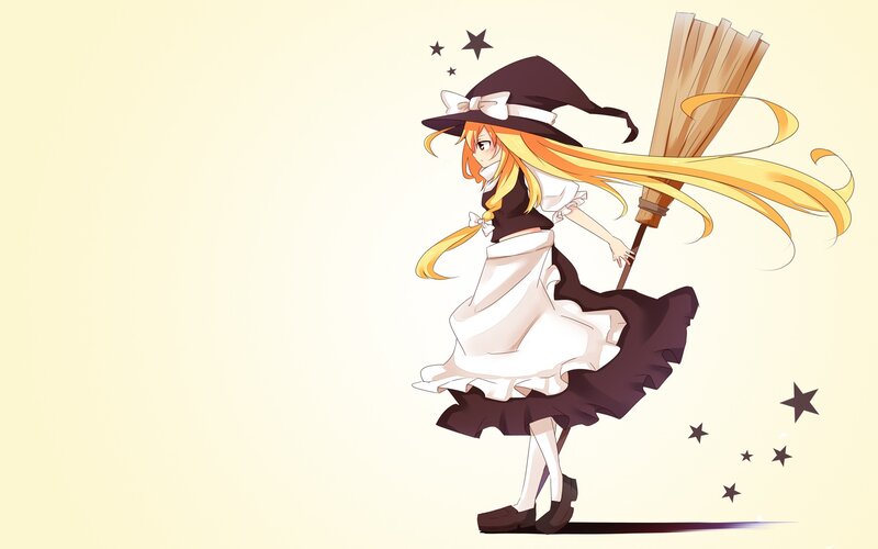 Anime Witch Character — Yellow, Playful, Broomstick