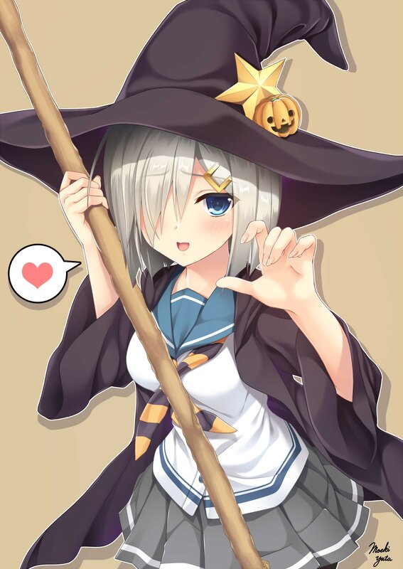 Anime Witch Girl — Gray, Playful