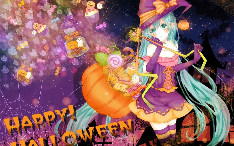 Anime Witch Girl — Purple, Festive, Night