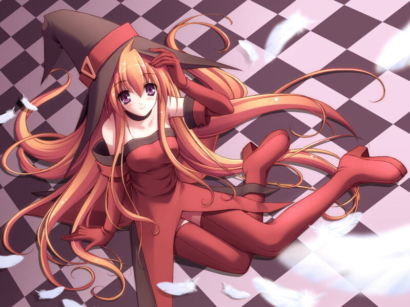 Anime Witch Girl — Red, Playful