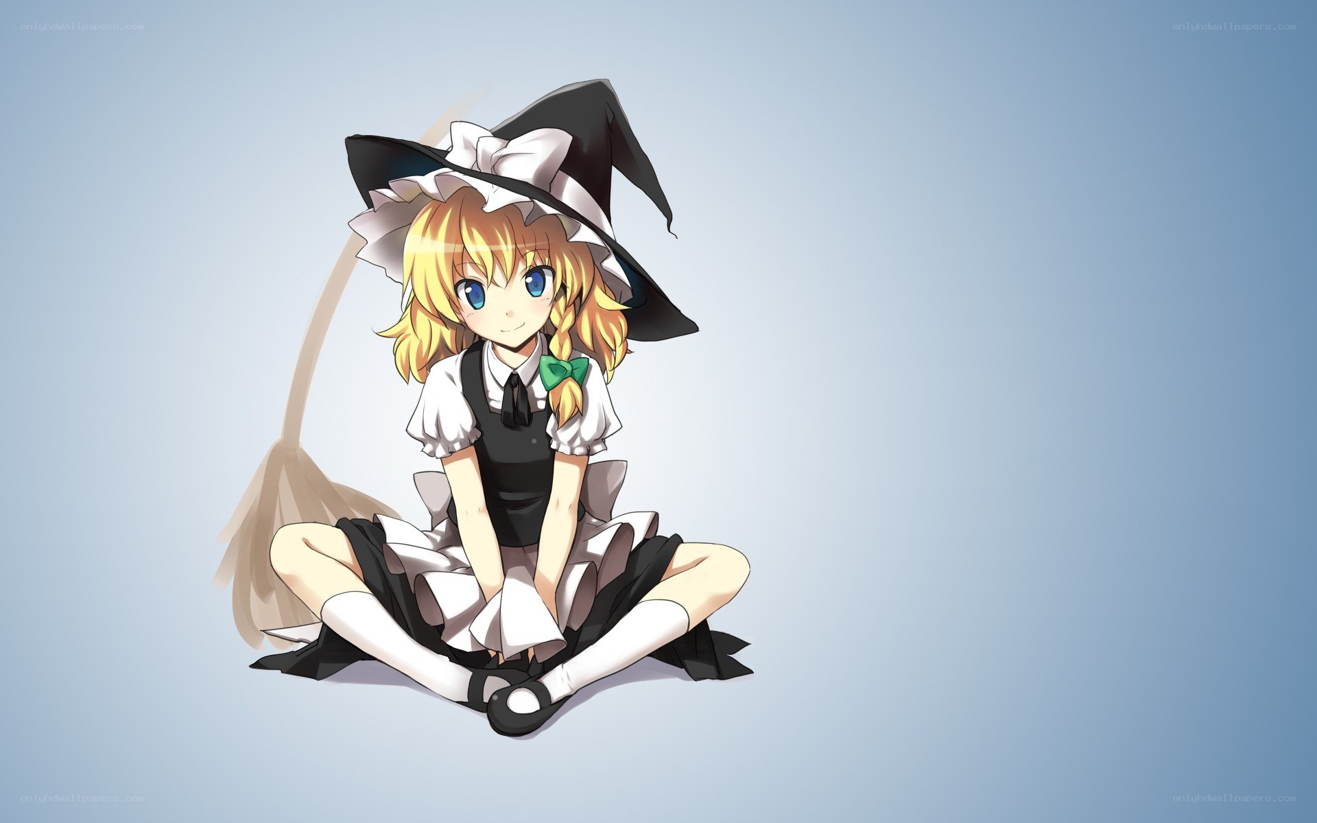 anime witch girl sitting