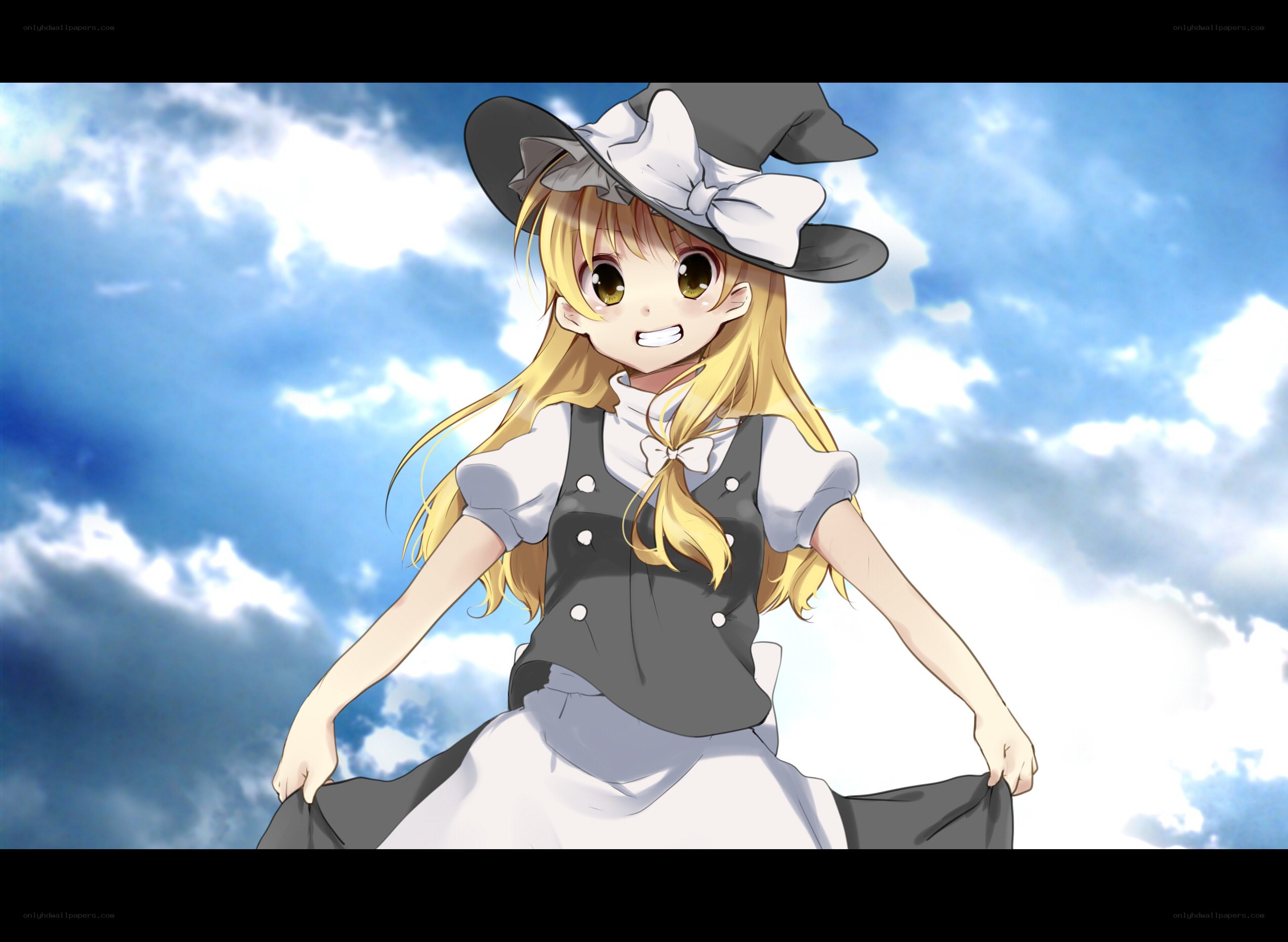 anime witch girl smiling