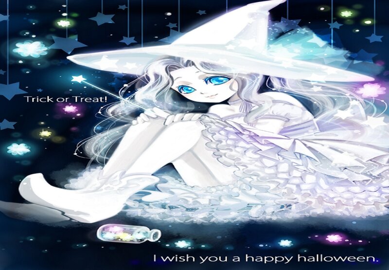 Anime Witch Girl — White
