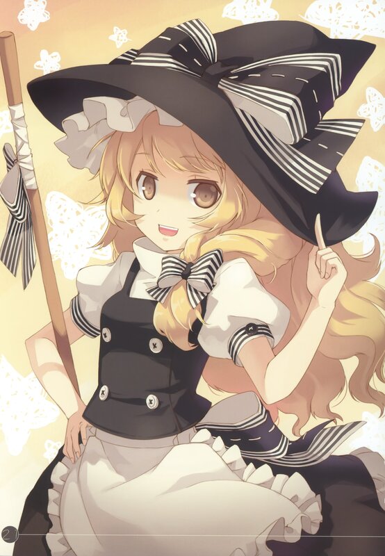 anime witch girl with broom