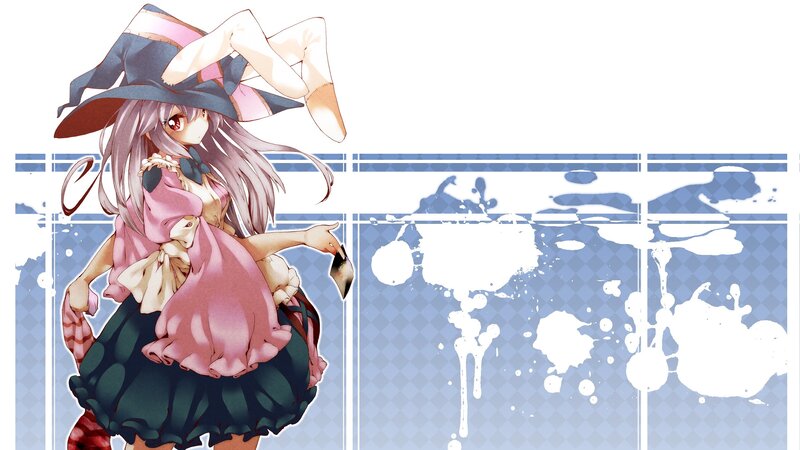 anime witch girl with paint splatters
