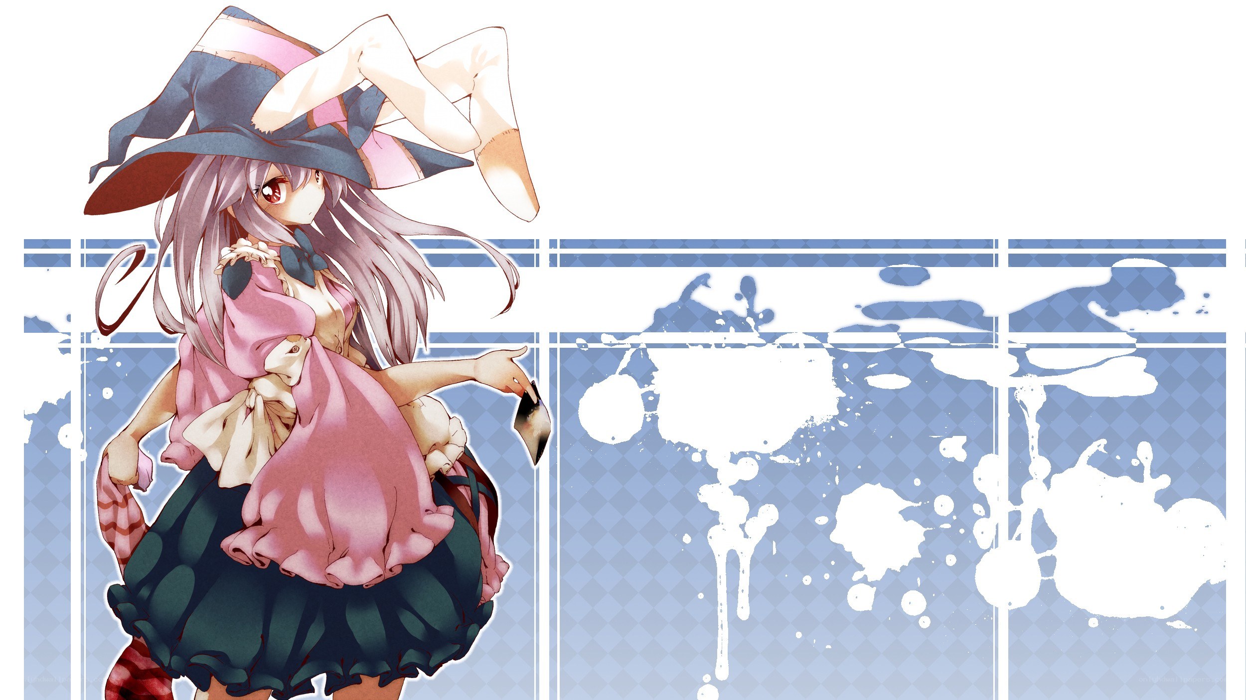 anime witch girl with paint splatters