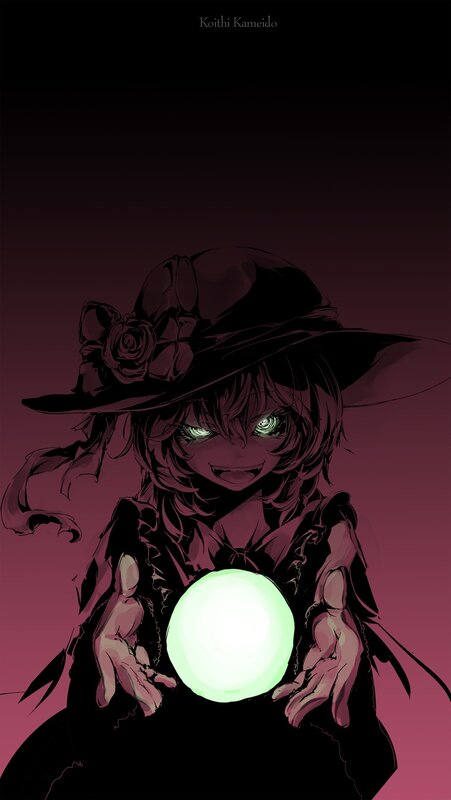 Anime Witch Holding Orb — Black