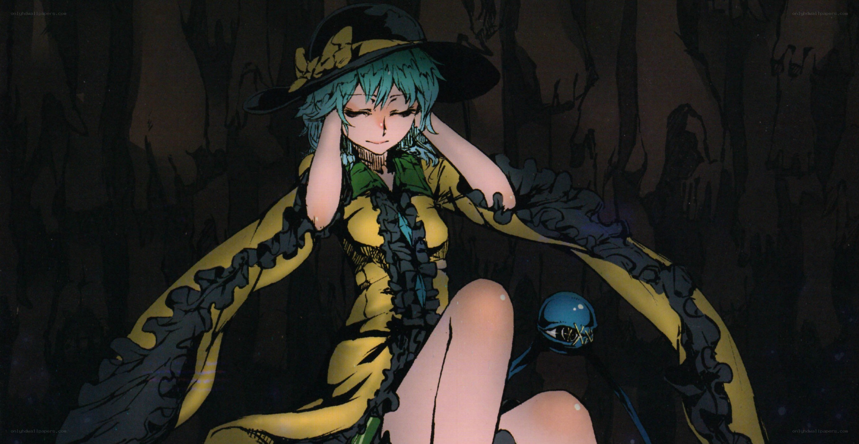 anime witch in dark forest