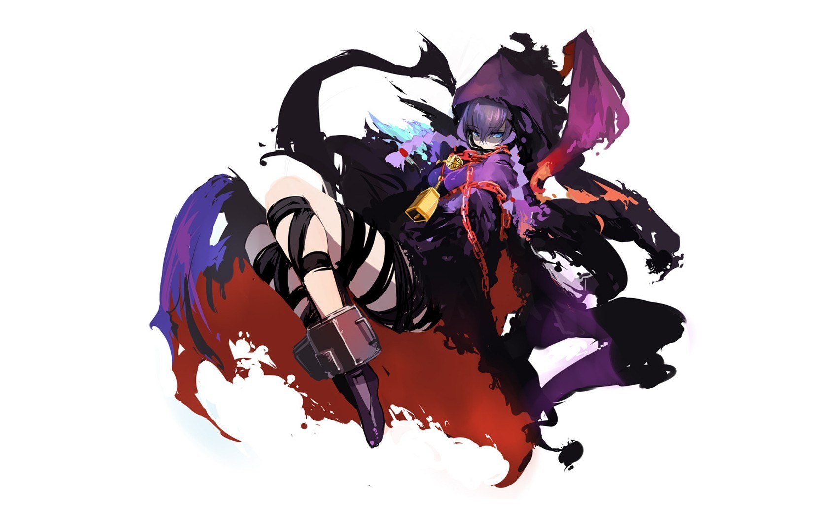 anime witch in dynamic pose
