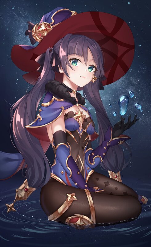 Anime Witch in Water — Purple