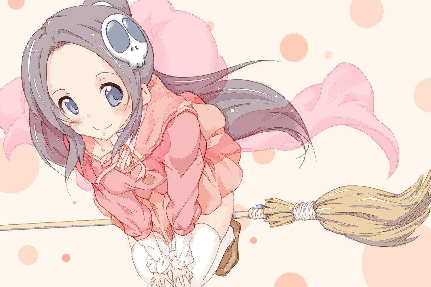 anime witch on broomstick