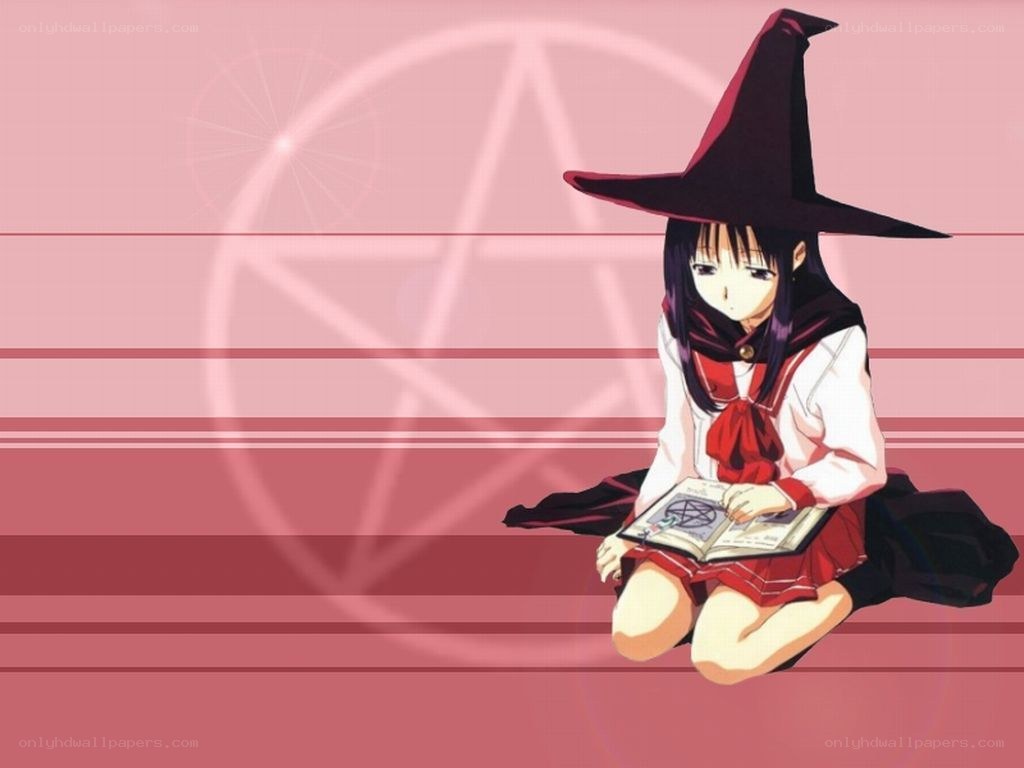 anime witch reading book