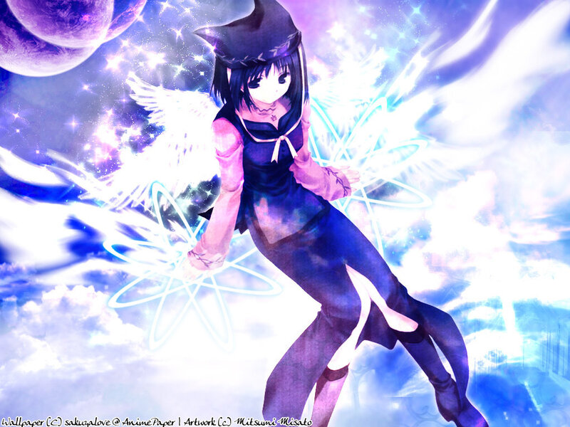 anime witch with angel wings