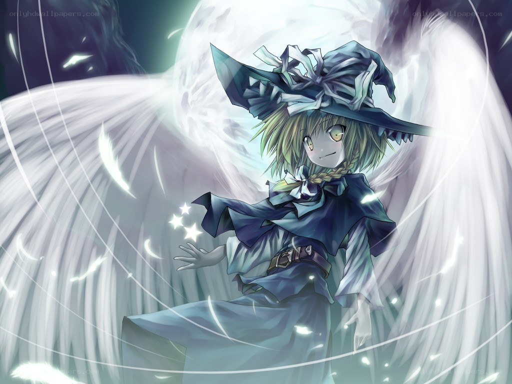 anime witch with angel wings