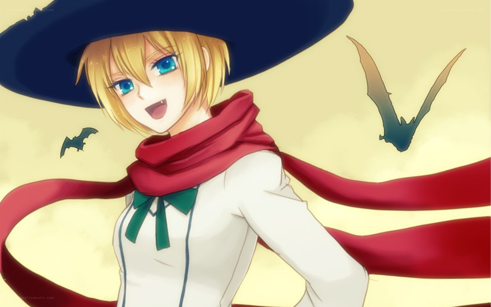anime witch with bat