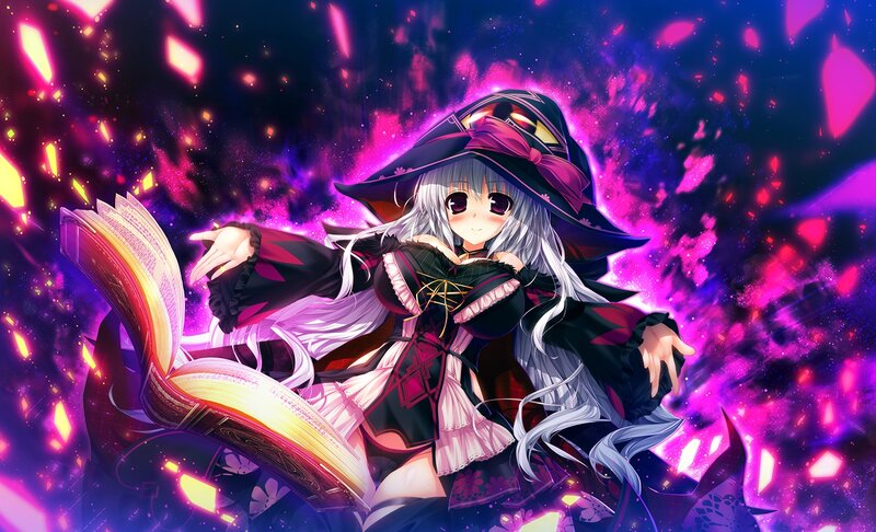 Anime Witch with Book — Purple
