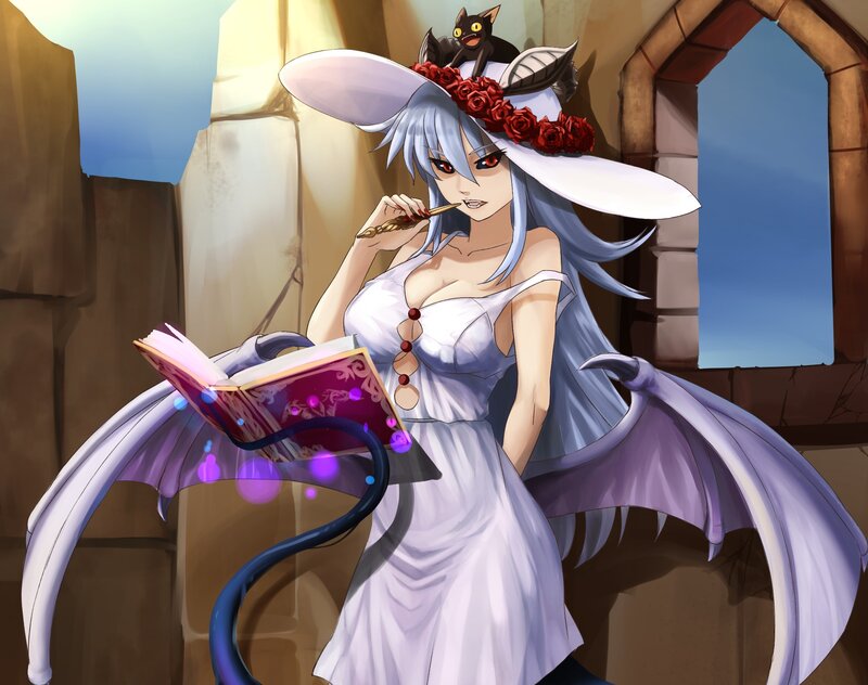 Anime witch with book
