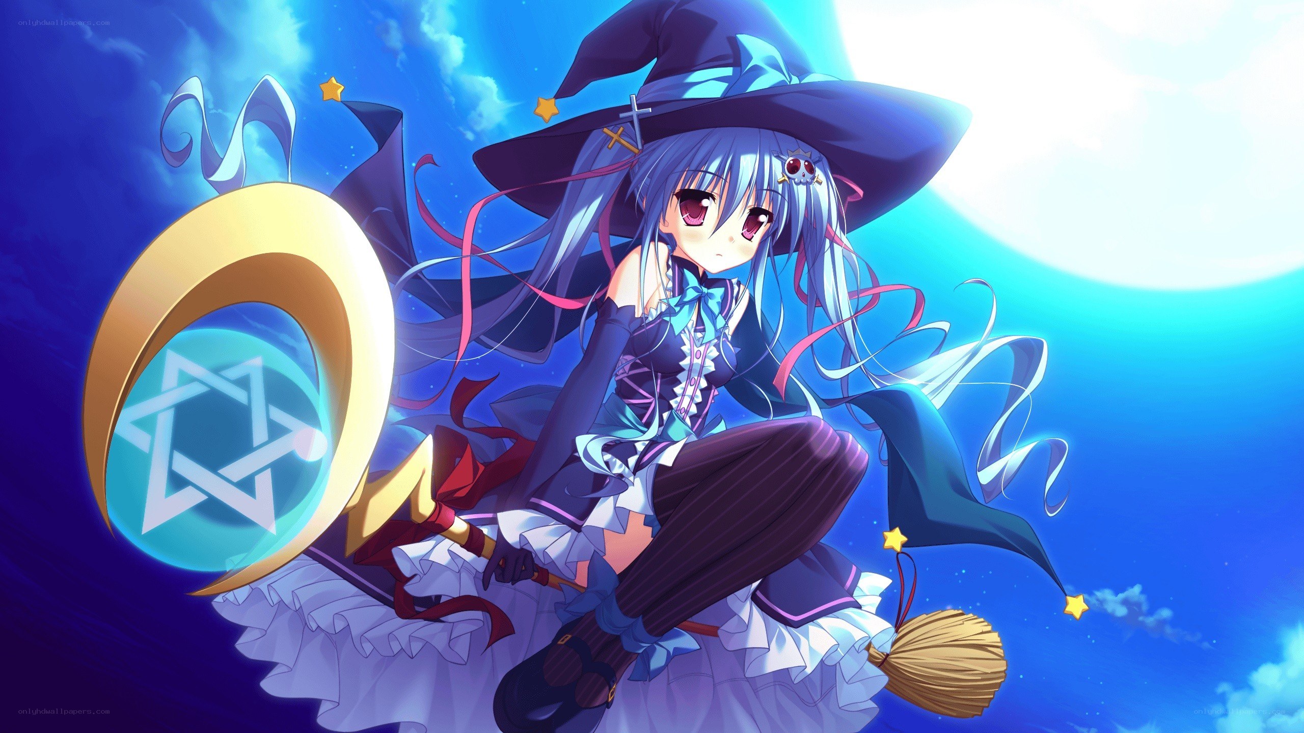 anime witch with broom