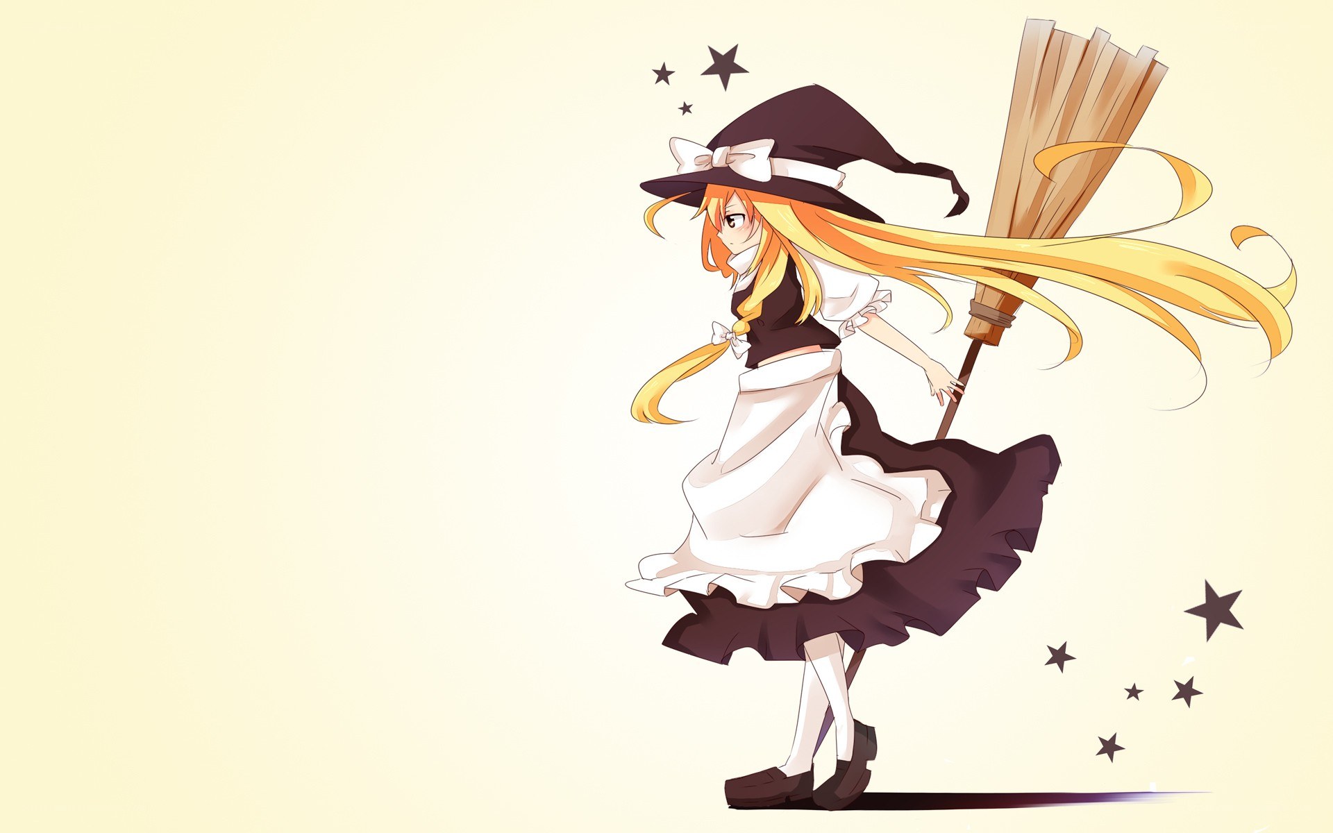 anime witch with broom